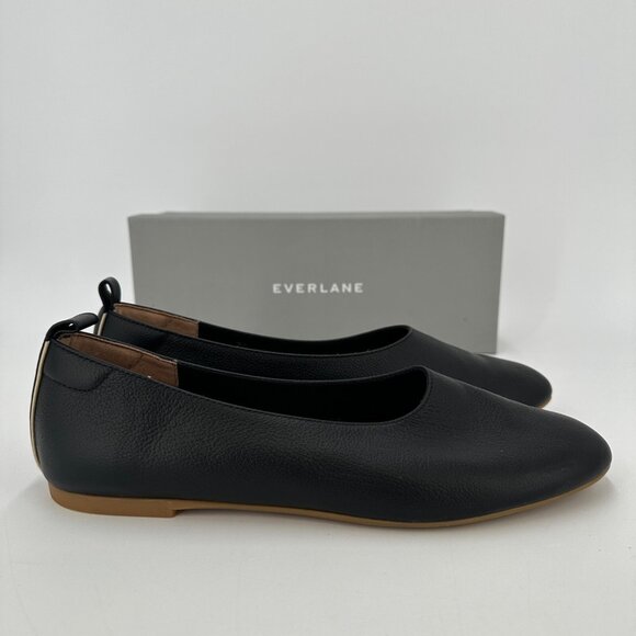 Everlane The Italian Leather Day Glove Flats in Black size 8 Women's Career - Picture 4 of 6